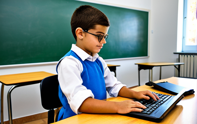 교육공학과 교육 기술 윤리 - Teacher Using AI in a Classroom**

Prompt: "A female teacher in a modest outfit helping a student us...