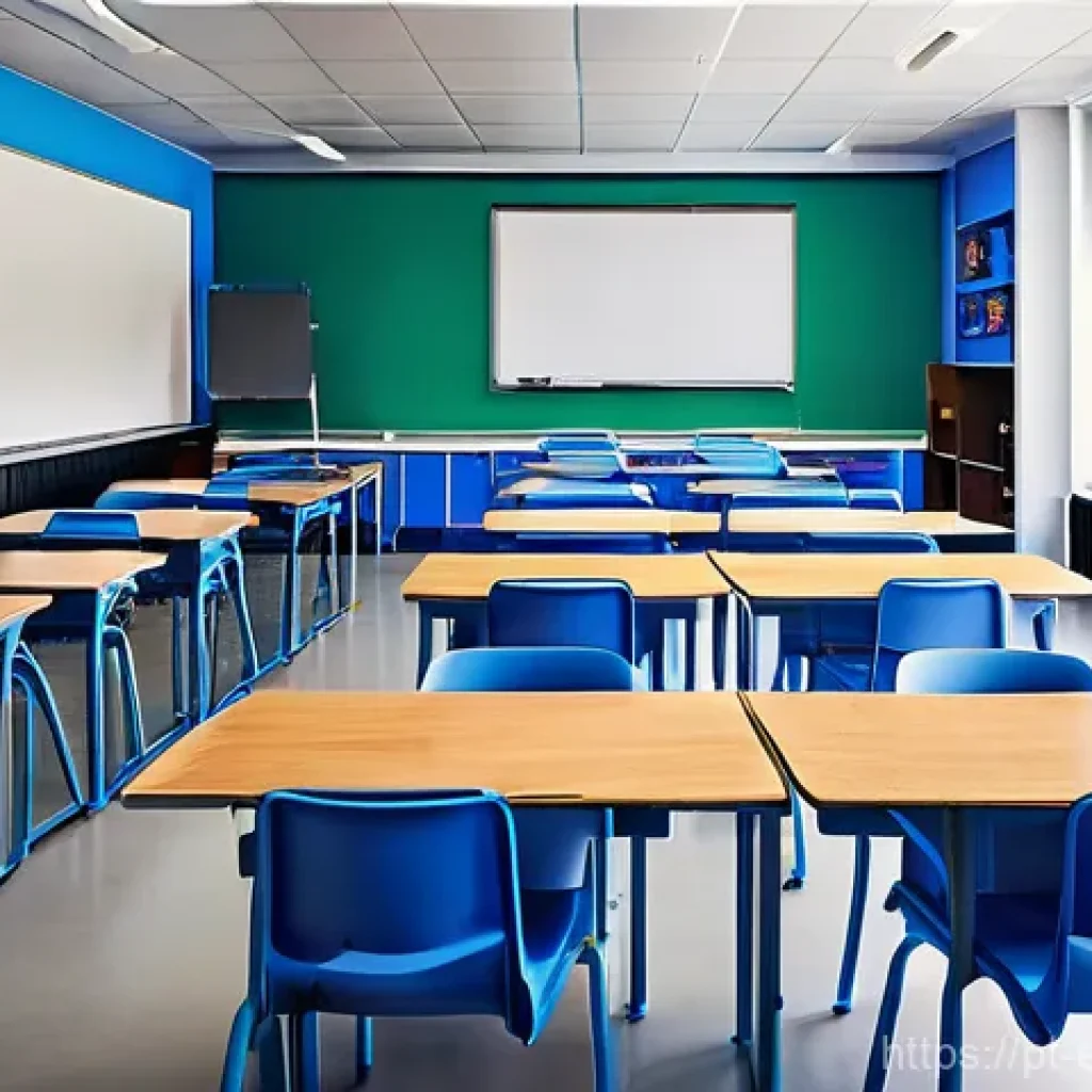 교육공학과 하이브리드 학습 - **Prompt 1: Modern Portuguese Hybrid Classroom**
A vibrant, sunlit classroom in a contemporary P...