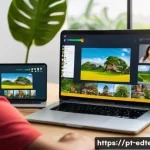 Home 20 교육공학과 비대면 수업 기술 - A modern virtual classroom scene showing diverse students from Brazil actively participating in an o...
