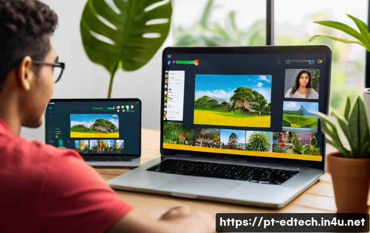 교육공학과 비대면 수업 기술 - A modern virtual classroom scene showing diverse students from Brazil actively participating in an o...