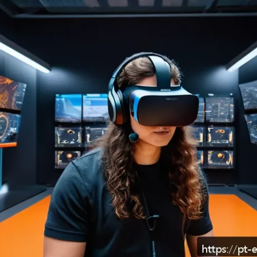 Home 30 교육공학과 VR 실험실 구축 - A modern virtual reality engineering laboratory scene featuring students wearing comfortable Oculus ...